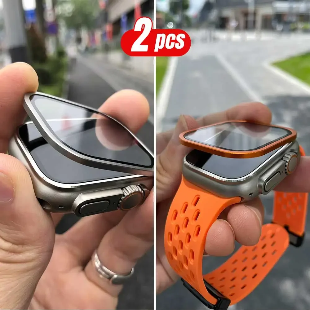 2PCS Titanium Metal Frame for  – Smartwatch Watch Accessories For Women Bewertung und Preis
