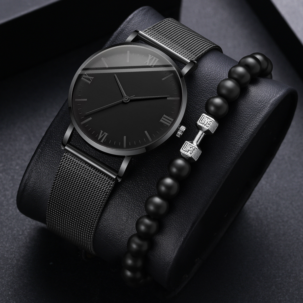 2PCS Men's Watch Fashion Roma  – Stainless Mesh Band Bewertung und Preis