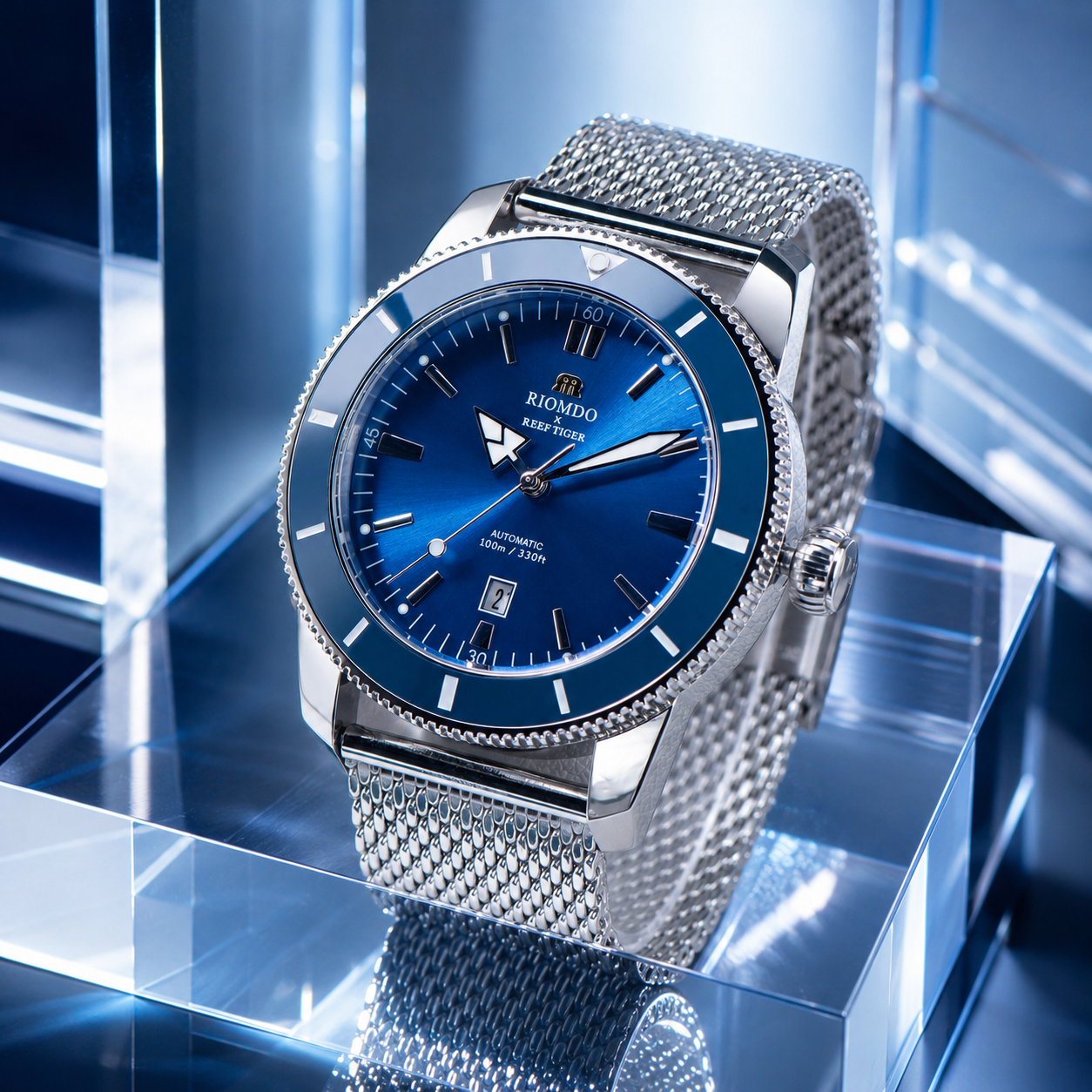 RIOMDO&RF Luxury Brand Men's A – Stainless Mesh Band Bewertung und Preis