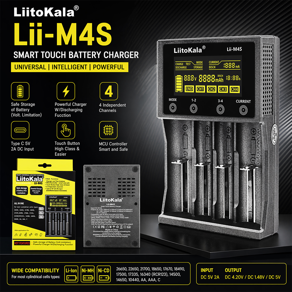 Lii-M4S Smart Touch 4-Slot Bat – Smart Accessories Bewertung und Preis