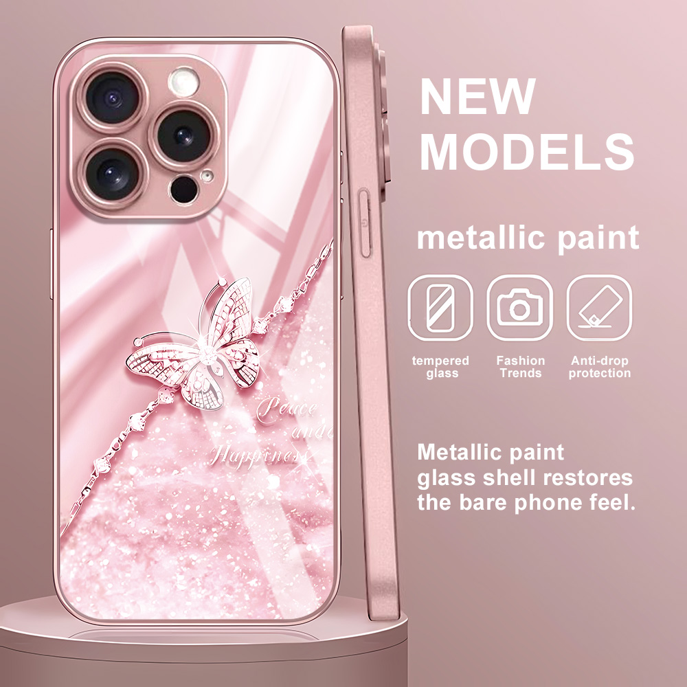 Pink Butterfly Tempered Glass  – Screen Protector Film Bewertung und Preis