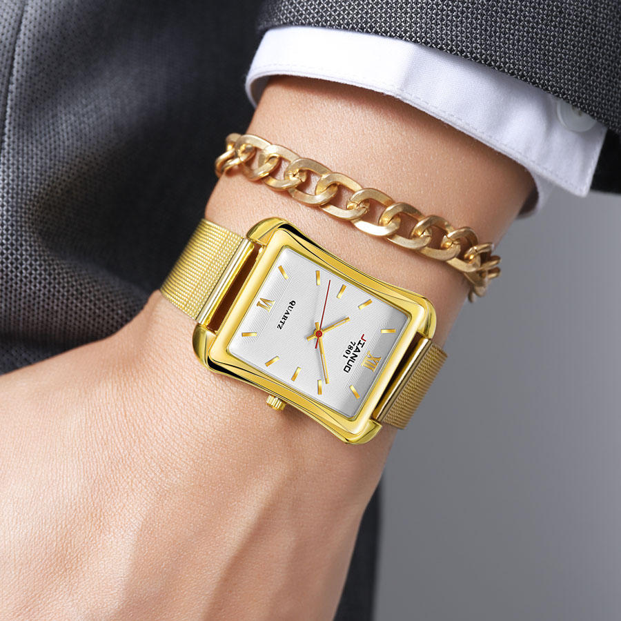 2024 New Trendy Men's Square W – Stainless Mesh Band Bewertung und Preis