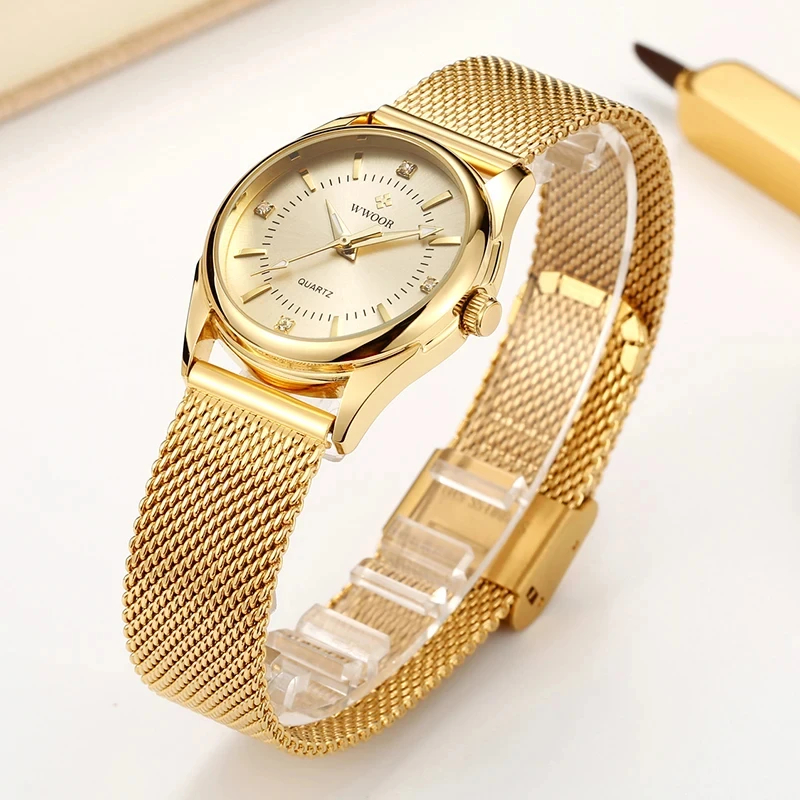 WWOOR Luxury Brand Dress Gold  – Stainless Mesh Band Bewertung und Preis