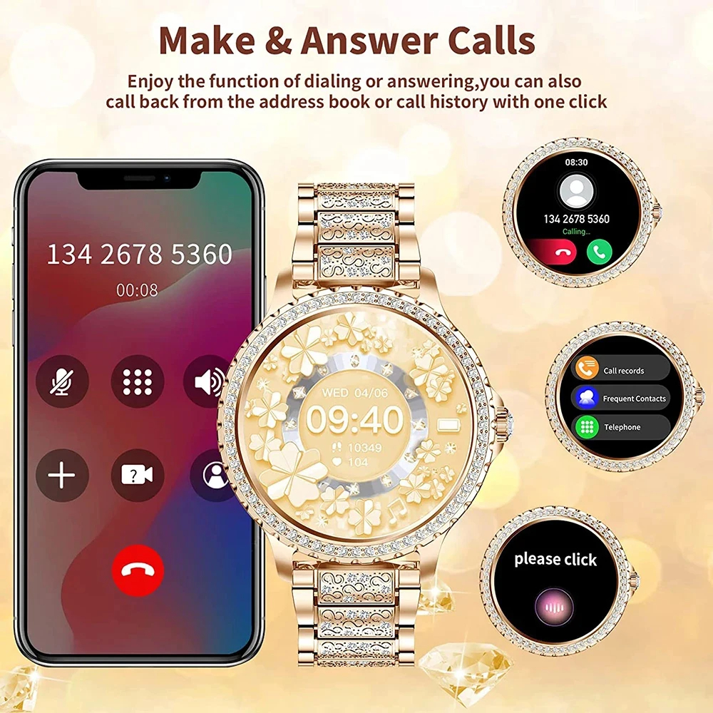 Fashion Luxury Gold Women Smar – Smartwatch Face Bewertung und Preis